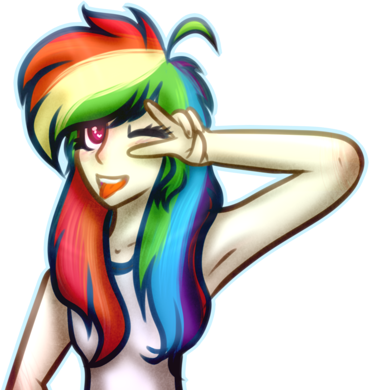 Suenden-hund, Clothes, Human, Humanized, Rainbow Dash, - Illustration (1024x768), Png Download