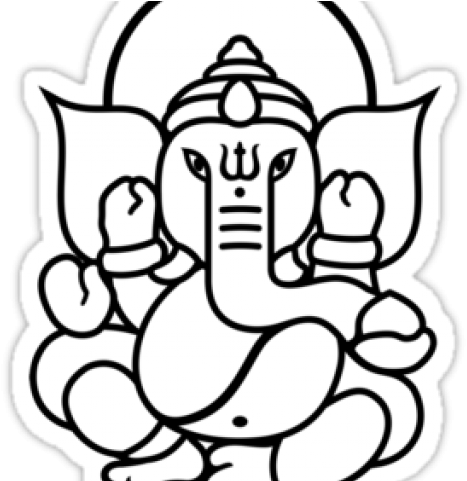 Ganesh Black And White (640x480), Png Download