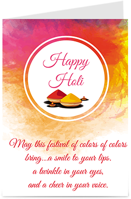 Water Color Splash Holi Greeting Card - Greeting Card (284x426), Png Download