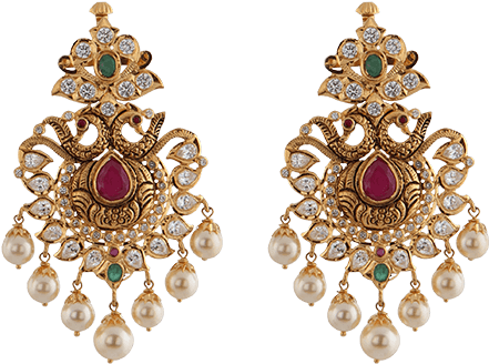 Gold Designs - Cmr Gold Earrings (600x600), Png Download