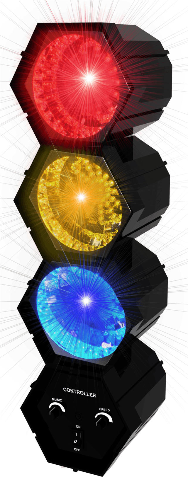 Light Organ 3 Spots - - Disco Party-set (640x1707), Png Download