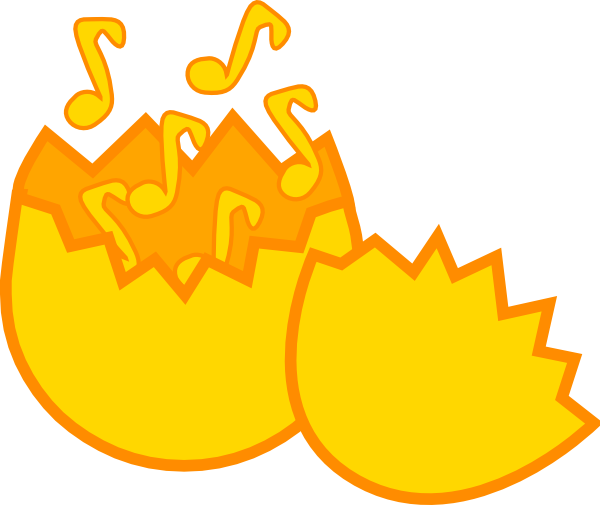 Free Vector Music From Egg Clip Art - Music Egg (600x505), Png Download