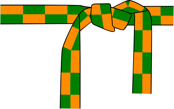 Demi Ceinture Clip Art Free Vector - Karate Belts (600x376), Png Download