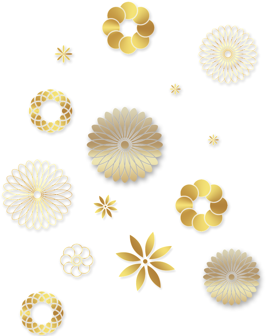 Golden Round Flower Decoration Transparent Decorative - Flower (1024x1266), Png Download