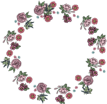 And Crafts, - Pink And Purple Flower Wreath Png (500x489), Png Download