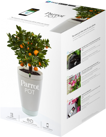 Surround Yourself With Beautiful Plants - Parrot Flower Power Self-watering Pot And Plant Sensor (800x664), Png Download
