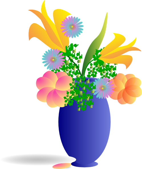 Vase Of Flowers Clipart (498x593), Png Download