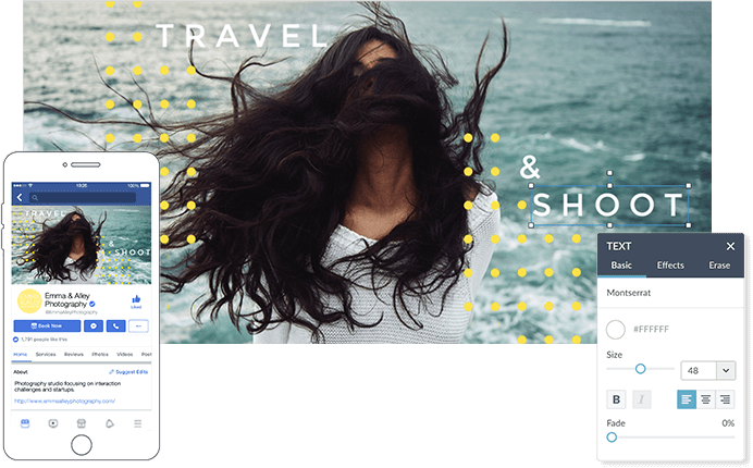 Facebook Cover Maker - Girl Long Hair Style At Beach (692x430), Png Download