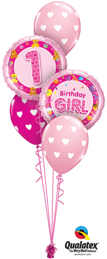 Balloon Transparent 1st Birthday - Birthday Girl Pink Foil Balloon 46cm Uninflated (510x510), Png Download