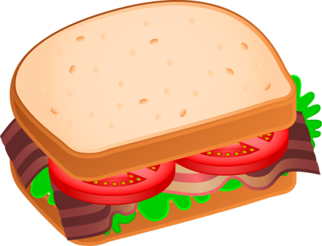 "tasty" Clip Art Of Hamburgers And Sandwiches - Blt Sandwich Clip Art (640x490), Png Download