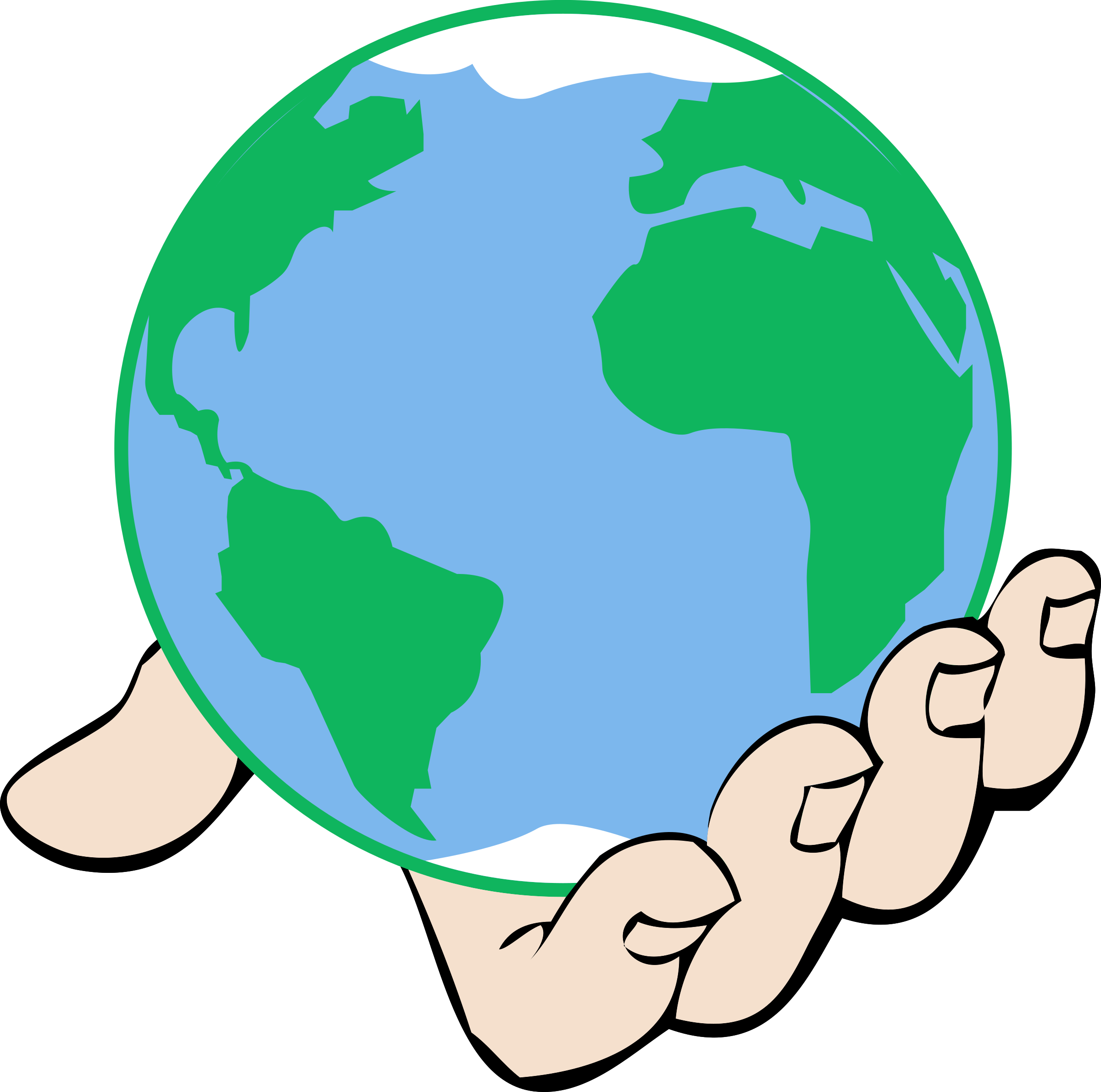 This Free Icons Png Design Of Big World In Hand (2400x2382), Png Download