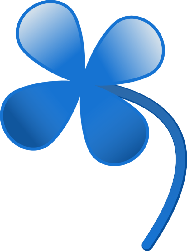 Four Leaf Clover Clipart - Blue 4 Leaf Clover (600x803), Png Download