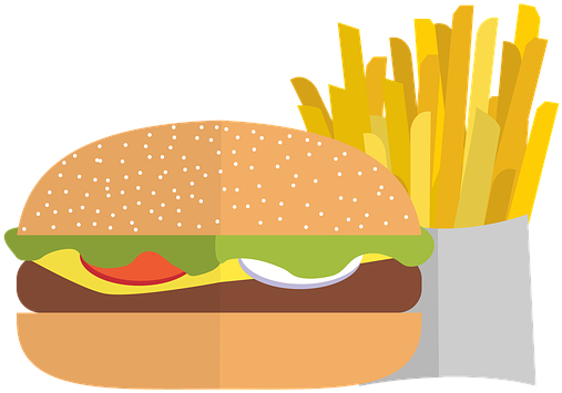 Pommes, Chips, Burger, Fastfood, Cheese, Beef, Food - Pão De Hamburguer Png (640x433), Png Download