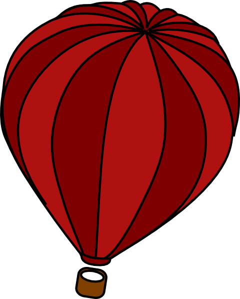 Hot Air Balloon Clipart Red - Blue (480x597), Png Download