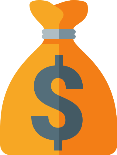 Money Bag With Dollar Sign - Money Bag Euro Png (385x513), Png Download