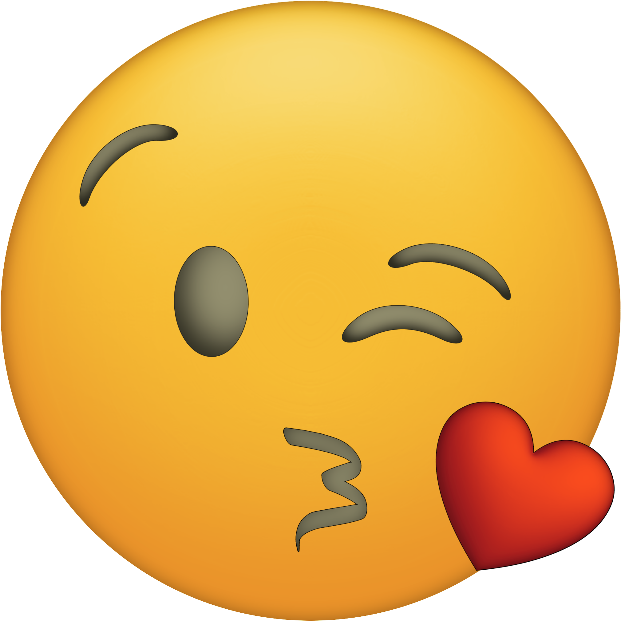 Heart Eyes Emoji Printable - Kiss Kissy Face Emoji (2083x2083), Png Download