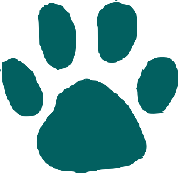 How To Set Use Dark Teal Paw Print Clipart (600x584), Png Download