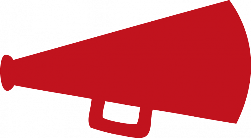 Cheer Megaphone Clipart Png - Red Megaphone Clipart (800x440), Png Download
