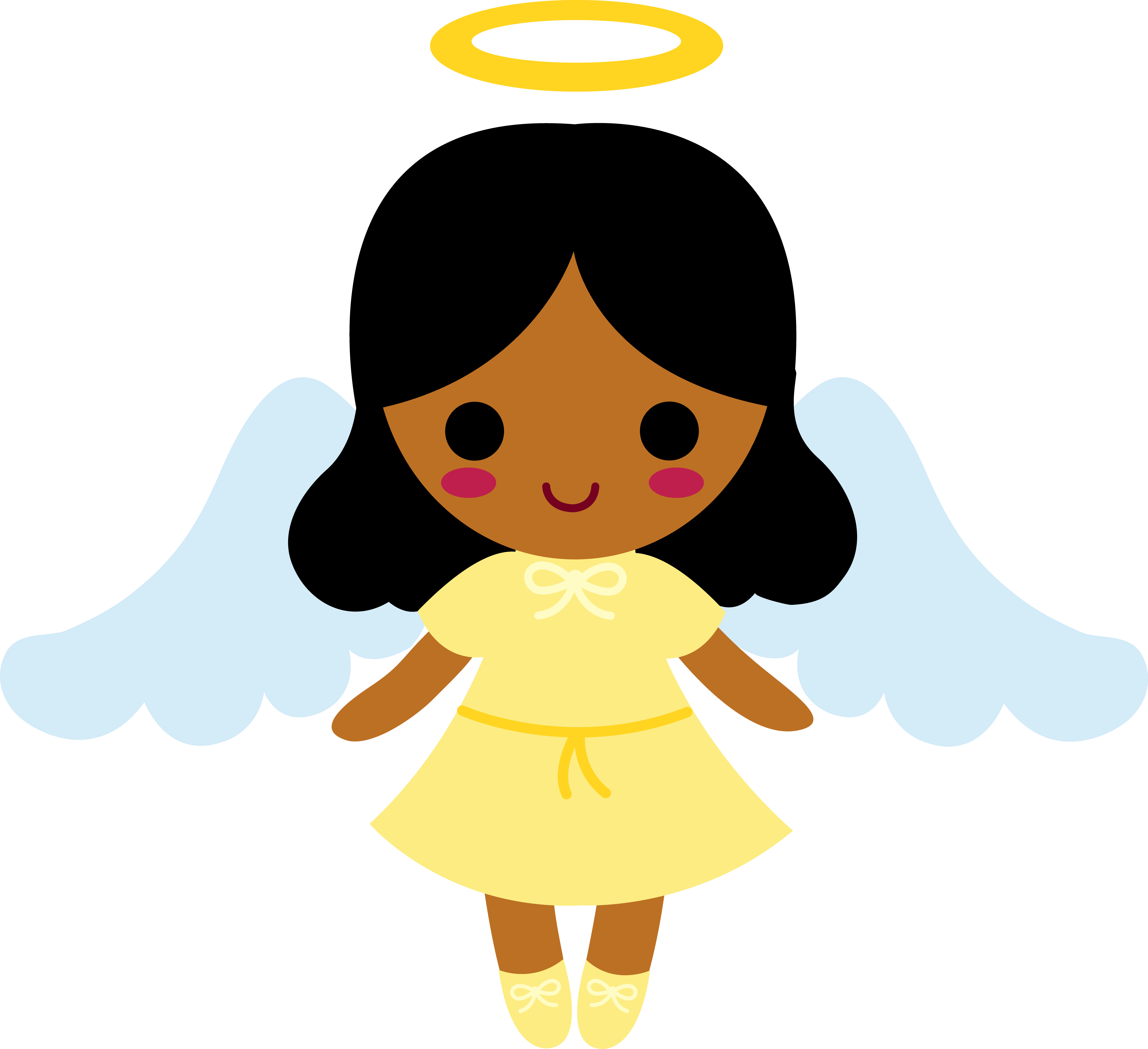 Kids - Christmas Angel Cartoon (5999x5483), Png Download