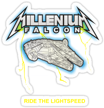 Millennium Falcon Metallica By Obey Zombie - Dsu Abstract Armor Design Wall Sticker (375x360), Png Download
