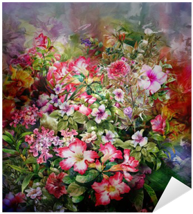 Abstract Colorful Flowers Watercolor Painting - Watercolor Painting (400x400), Png Download