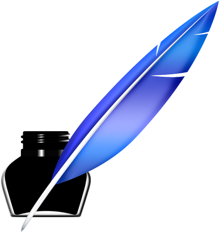 Book And Pen Clipart Png - Quill Pen (451x478), Png Download