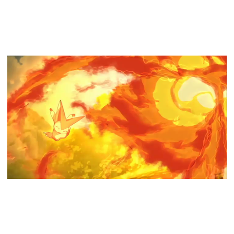 P14 Victini Usando Bomba Ígnea - Modern Art (480x480), Png Download