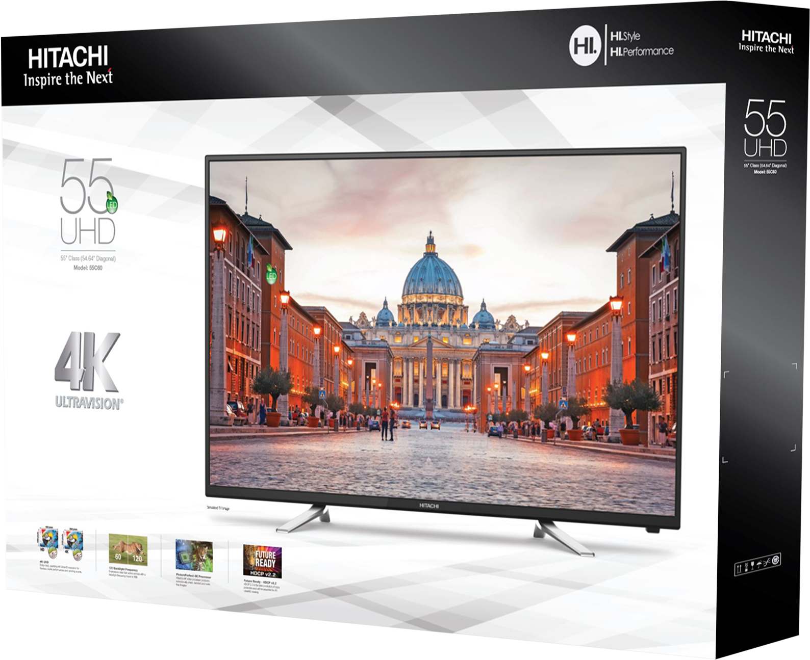 Download Hd Hitachi 50 Inch Class 4k 2160p Led Tv 50c60 Black Transparent Png Image Nicepng Com