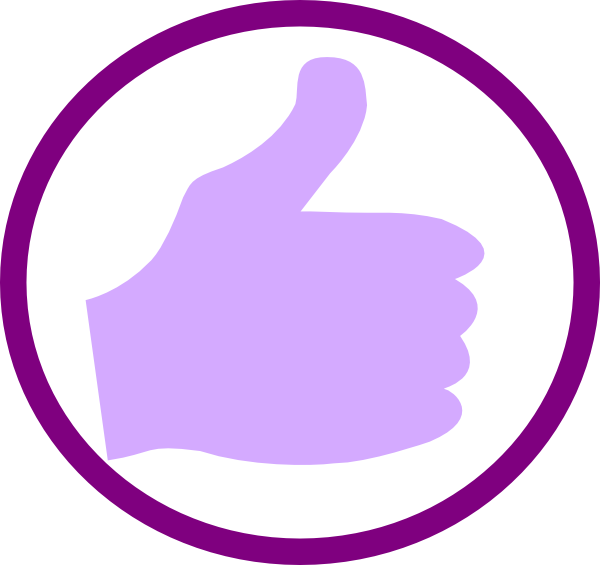 Customer Clipart Thumbs Up - Purple Thumbs Up Png (600x565), Png Download