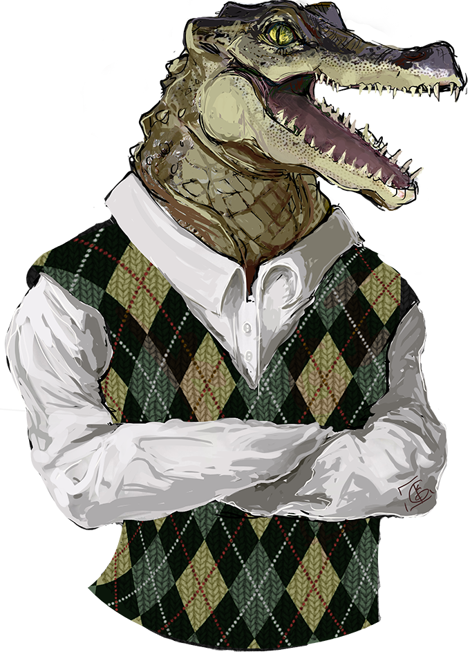 Argyle Alligator (680x946), Png Download