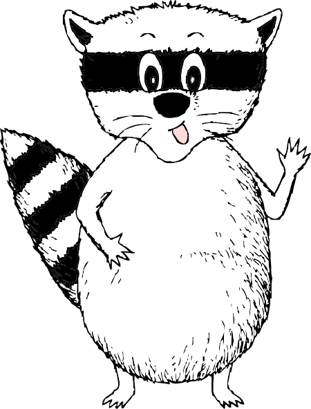 White Raccoon Svg Clip Arts 450 X 592 Px (450x592), Png Download