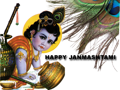 Lord Shri Krishna - Shri Krishna Janmashtami Png (400x300), Png Download