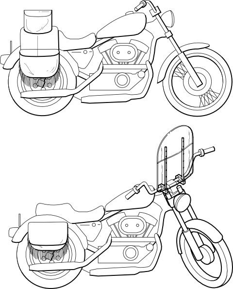Free Vector Motorcycle Windshield Clip Art - Motorcycle (480x595), Png Download