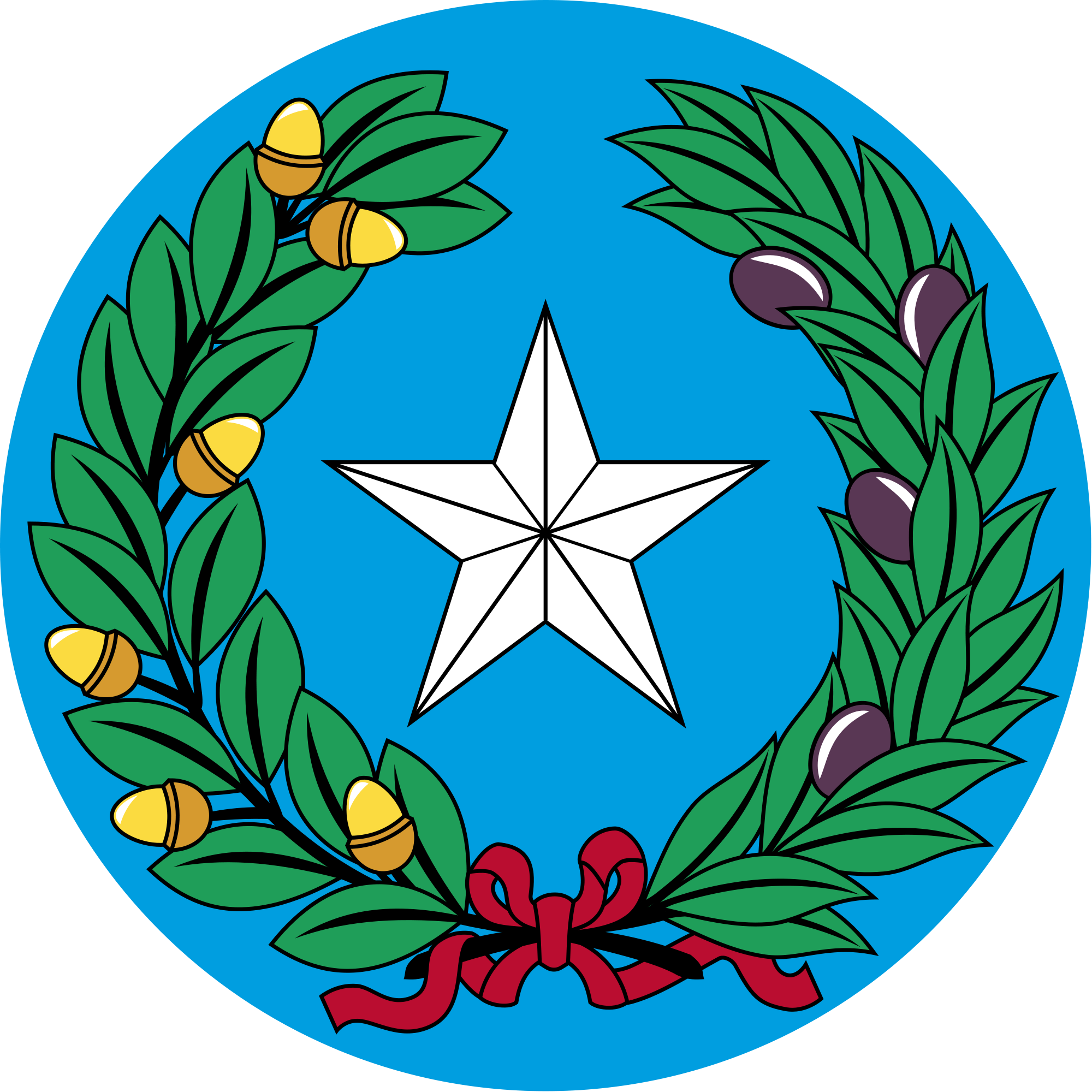 Coat Of Arms Of The Republic Of Texas - Texas State Seal (2000x2000), Png Download