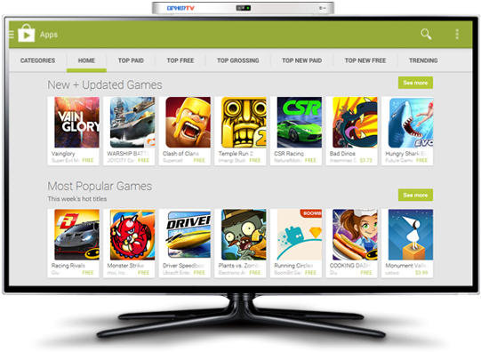 Tv Googleplay Games - Television (546x402), Png Download