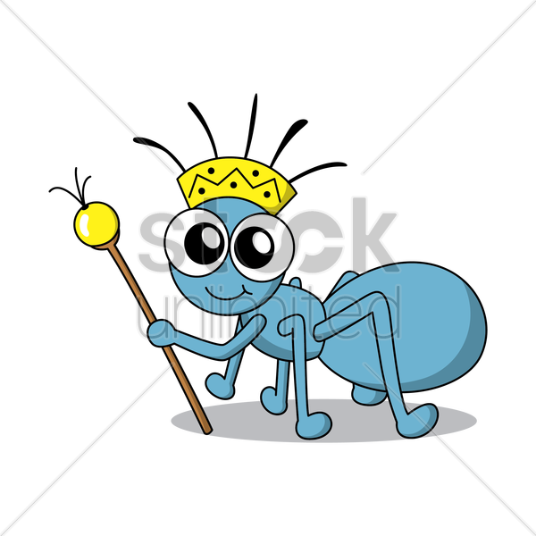 Ant King Pencil And In Color - Ant With A Crown (600x600), Png Download