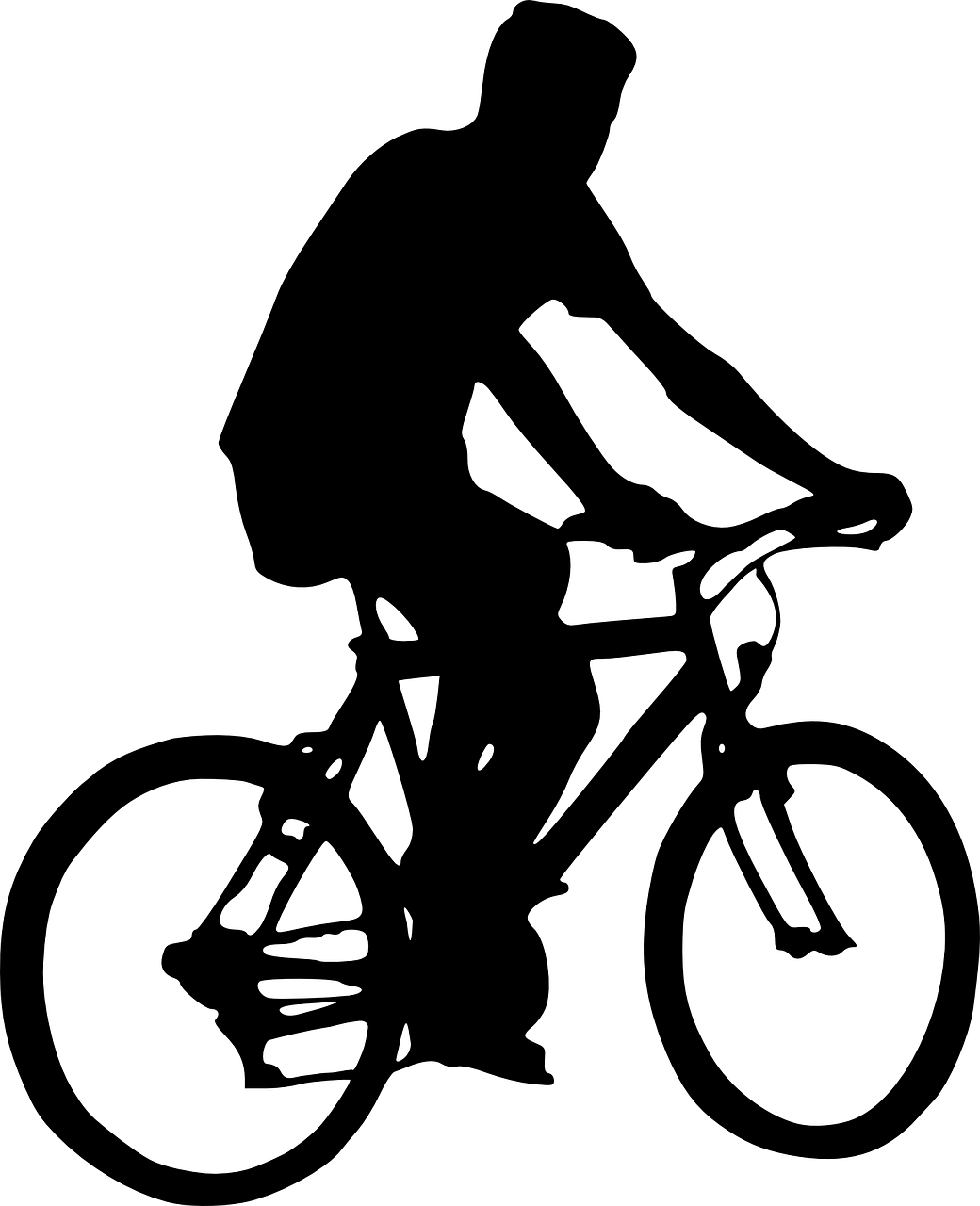 Small - Bicycle Silhouette (486x598), Png Download