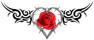 Barb Wire Heart Tattoo (400x400), Png Download