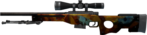 Awp Polycat Battle Scarred (600x600), Png Download