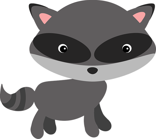 Raccoon Woodland Animal Masked Adorable Ba - Baby Woodland Animals Png (379x340), Png Download