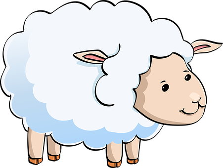 Lamb, Sheep, Cute, Animal, Funny - Male Sheep Cartoon Png (451x340), Png Download