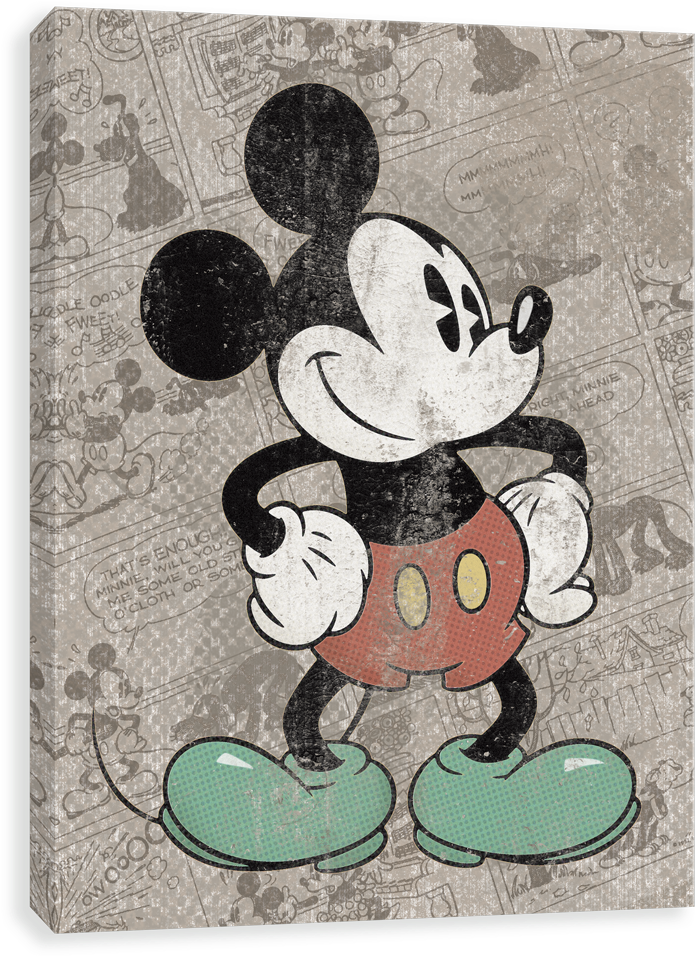 Mickey Stonewashed Vintage - Mickey Canvases By Entertainart - Mickey Mouse Stone (1000x1000), Png Download