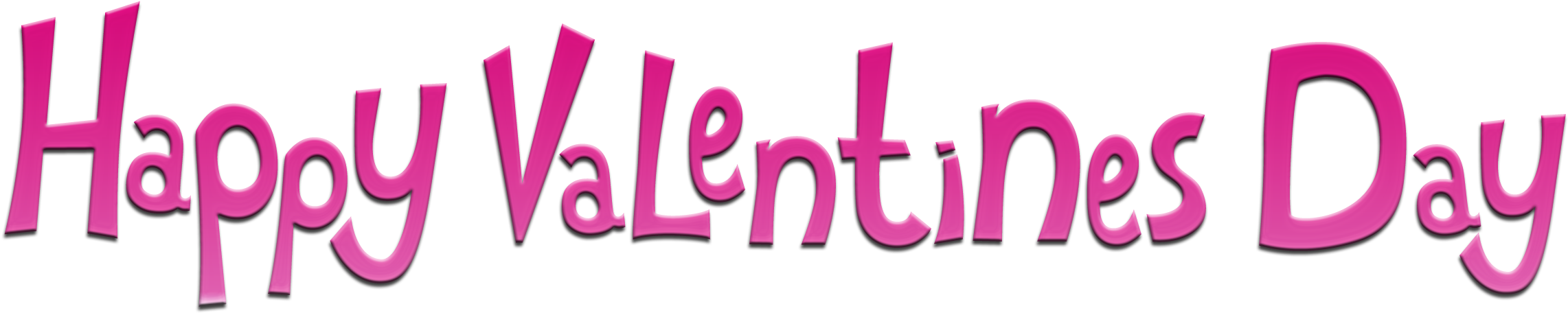 Happy Valentines Day Pink Png Clipart Picture - ข้อความ Happy Valentine Day (2500x653), Png Download