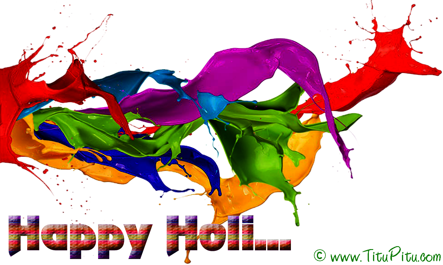 Happy Holi Sms - Happy Holi Png (1500x900), Png Download