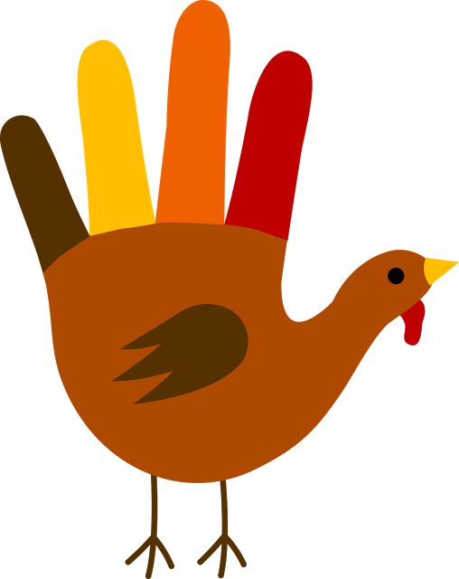Free Turkey Clip Art - Hand Turkey Png (436x550), Png Download