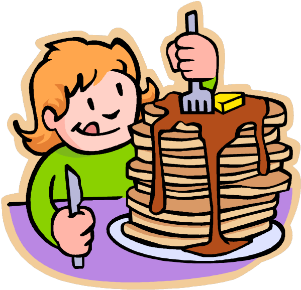 Blueberry Pancakes Clip Art - Eat Breakfast Clipart (607x587), Png Download