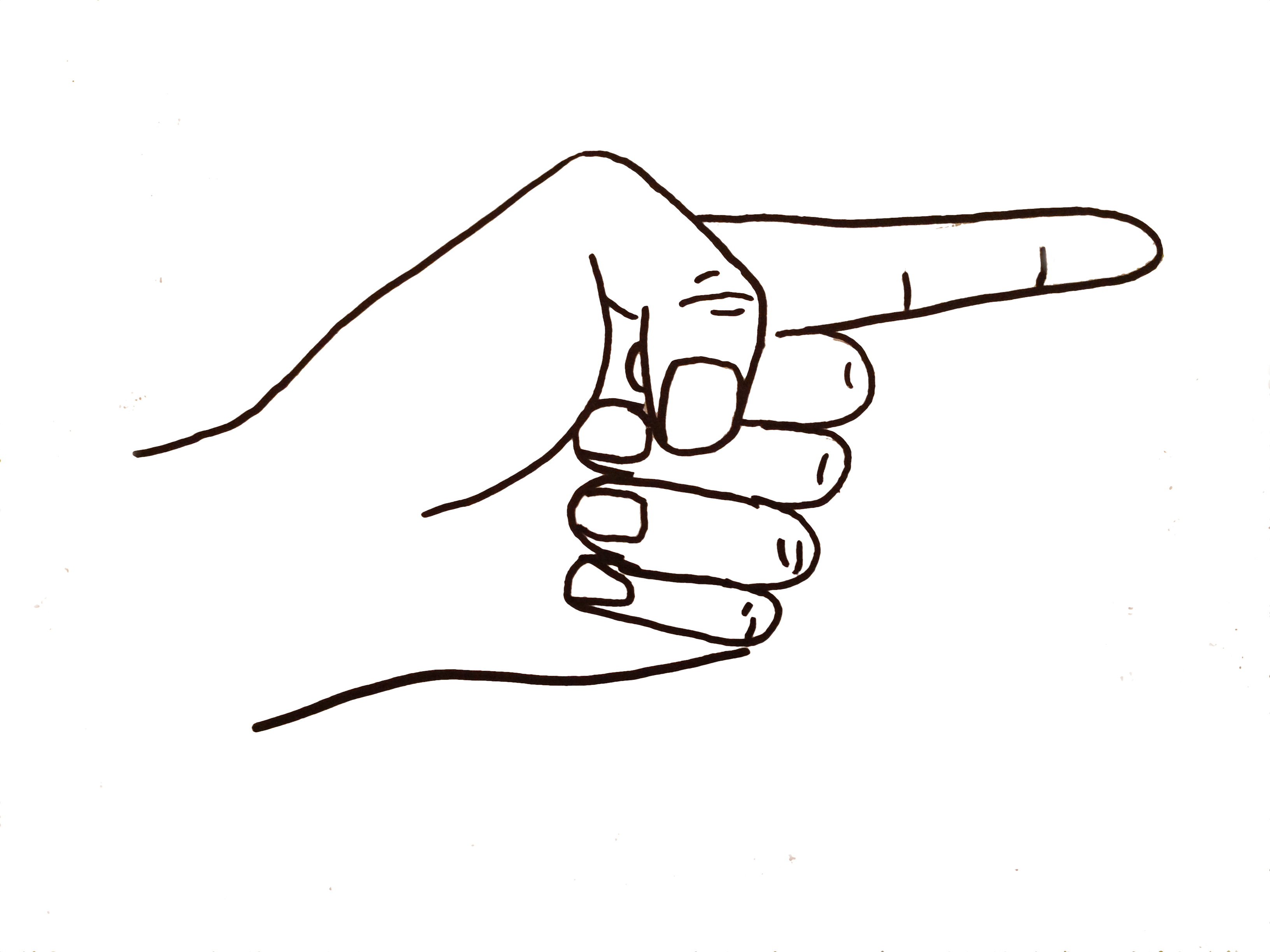 Pointing Fingers - Drawing (3264x2448), Png Download