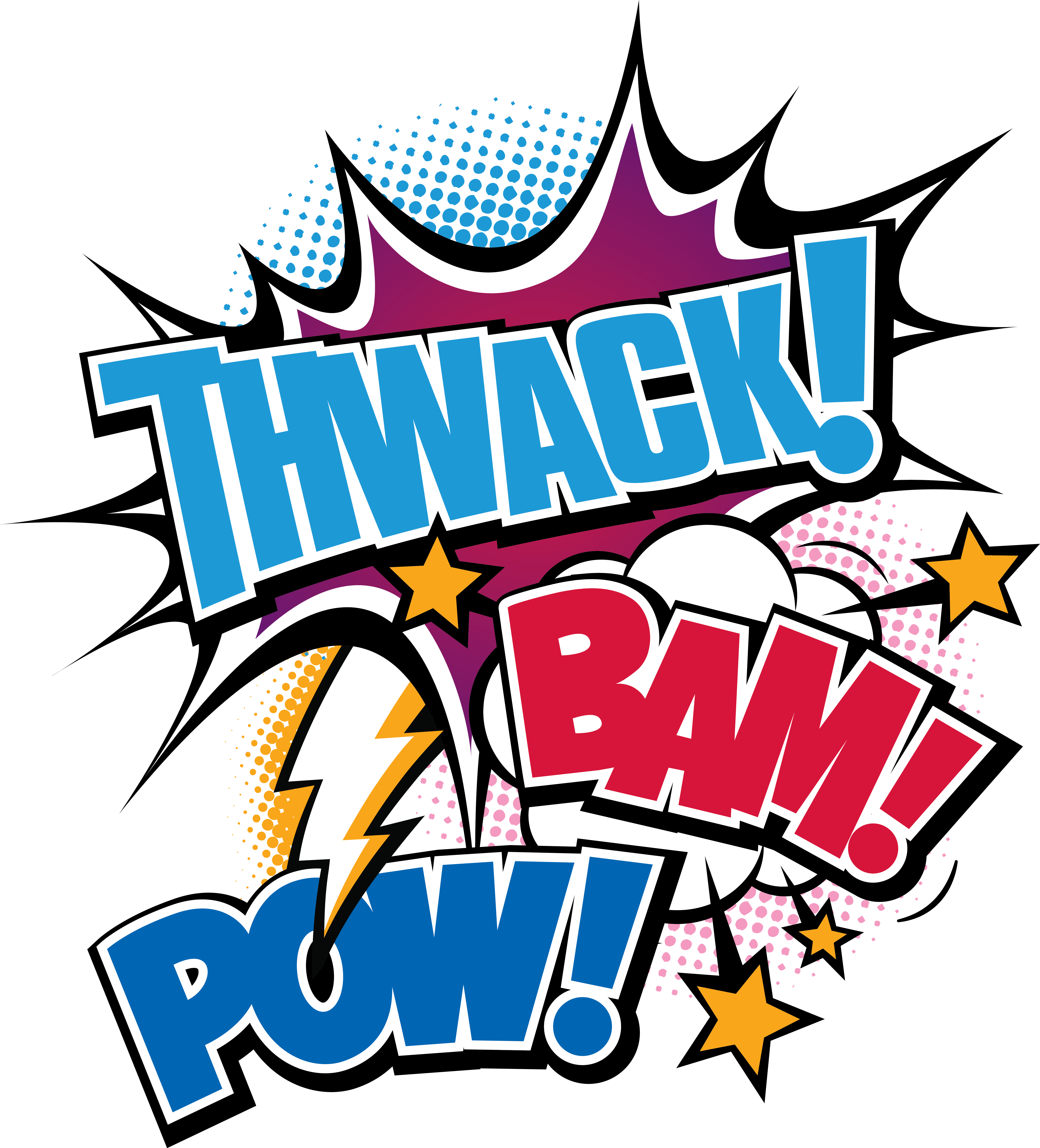 Twack Bam Pow Color Logo - Bam Pow Png (5645x6228), Png Download