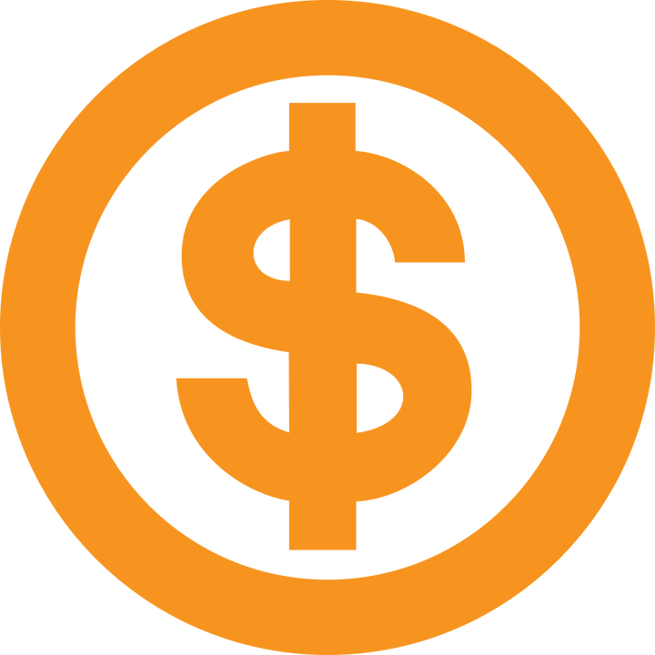 Orange Dollar Sign - Dollar Sign Icon Orange (720x720), Png Download