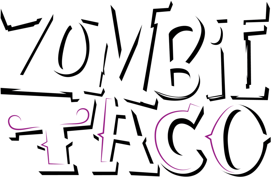 Zombietaco Logo White Stacked 01 - Calligraphy (1000x773), Png Download